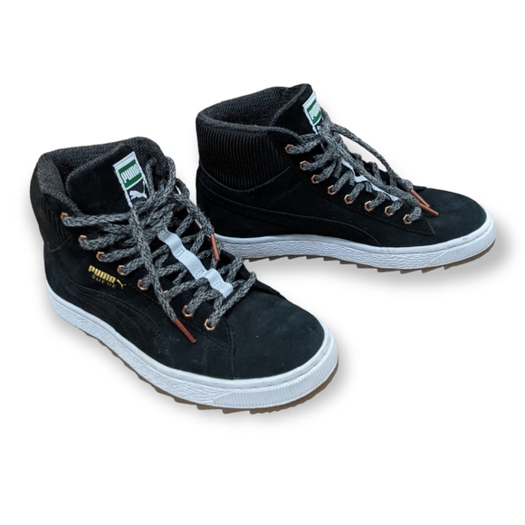 Puma Suede Winterized Lather Rugged Black Women’s Trainers, 6 - Picture 2 of 6